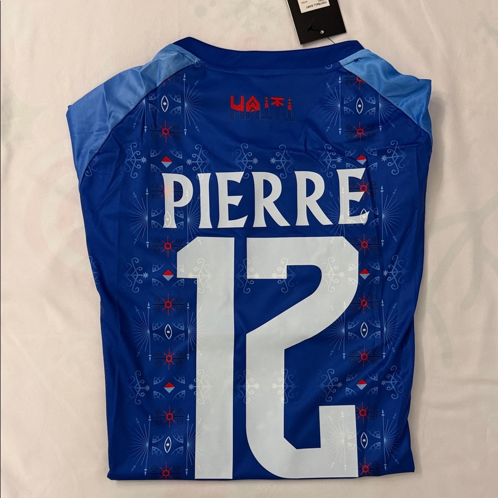Blue Sports Jersey with Red Accents